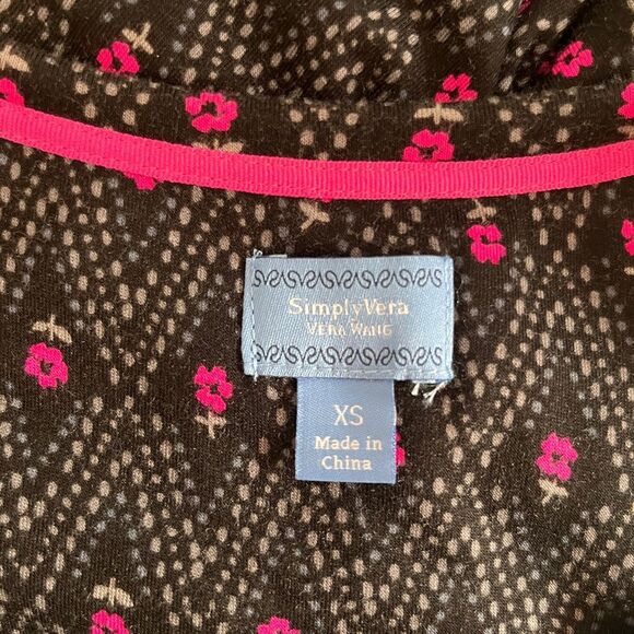 Simply Vera Vera Wang Black-Pink Lace Nightgown NWT - Picture 4 of 8